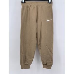 NIKE Kids' Beige Swoosh Logo Sweatpants SZ 6-7Y